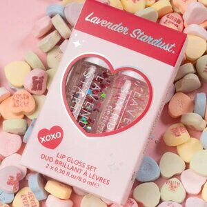NEW LAVENDER STARDUST Sweetheart Glitter Lip Gloss 2PC Box Set